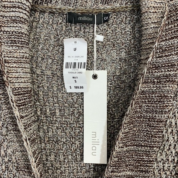 NWT LF Millau Toggle Cardigan Sweater Grey Black Gray Slouchy Oversized Small - Picture 5 of 6